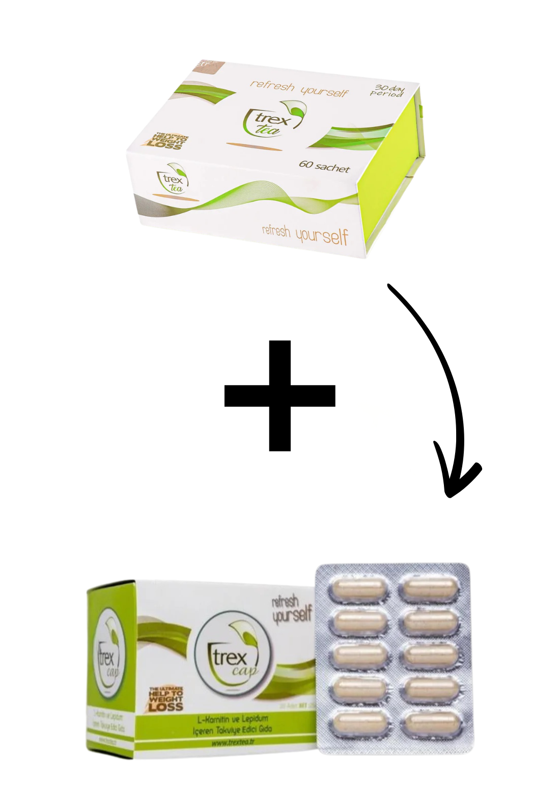 Pack Trex Tea et Trex Cap – 60 sachets et 30 gélules