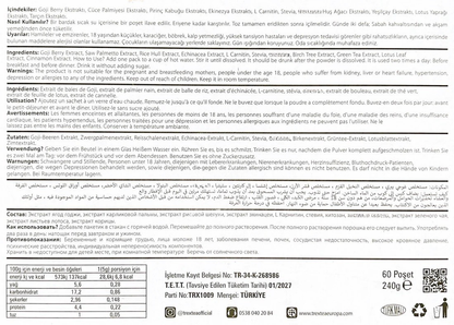 liste des ingrédients thé trex tea 